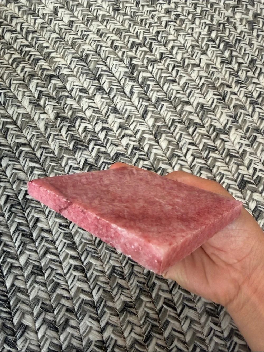 Beautiful new Thulite pink crystal slab stone decor